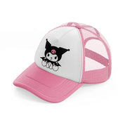 bat kitty pink and white trucker hat