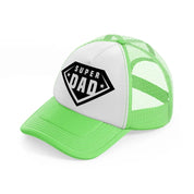 super dad black lime green trucker hat