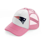 new england patriots emblem-pink-and-white-trucker-hat