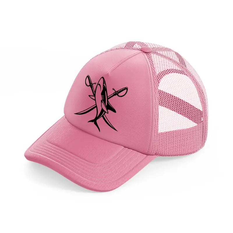 shark swords symbol-pink-trucker-hat