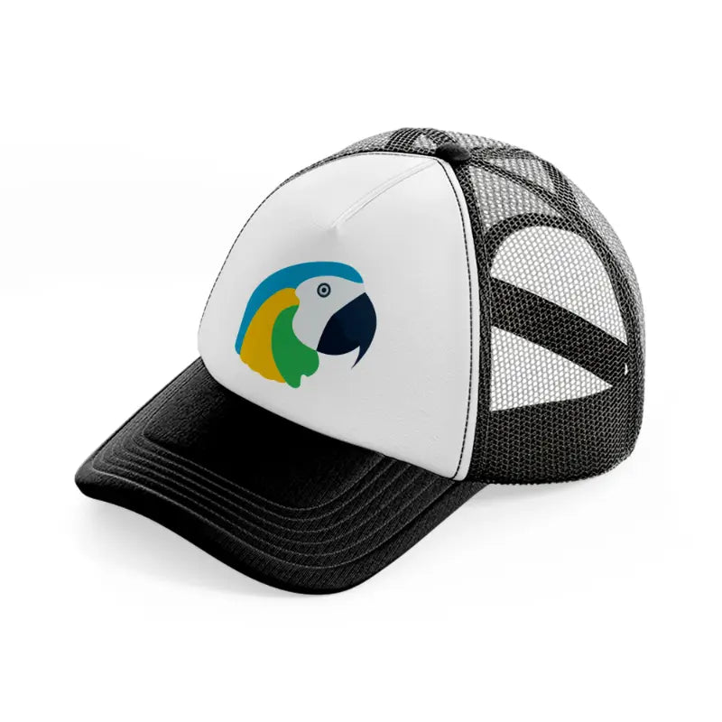 parrot (1)-black-and-white-trucker-hat