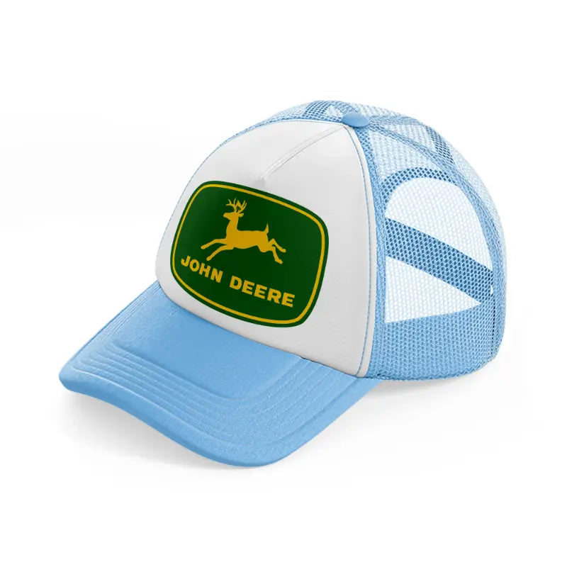 john deere green logo-sky-blue-trucker-hat
