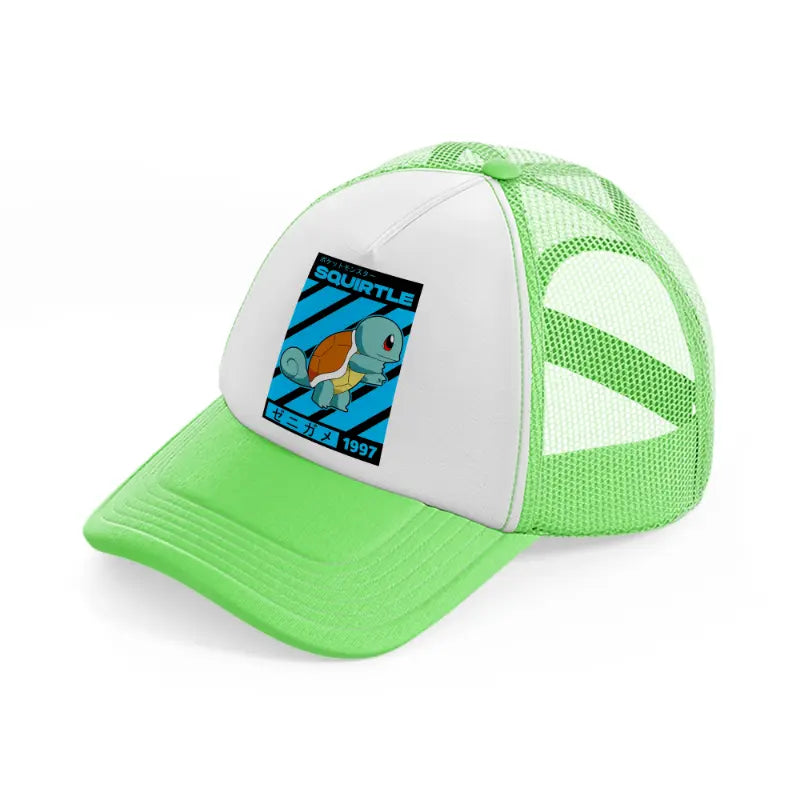 squirtle lime green trucker hat