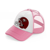 49ers red helmet-pink-and-white-trucker-hat