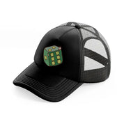 clover dice black trucker hat