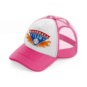 baseball team-neon-pink-trucker-hat