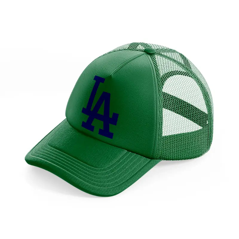 la emblem-green-trucker-hat