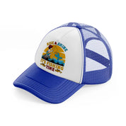 rise & shine it's fishing time-blue-and-white-trucker-hat