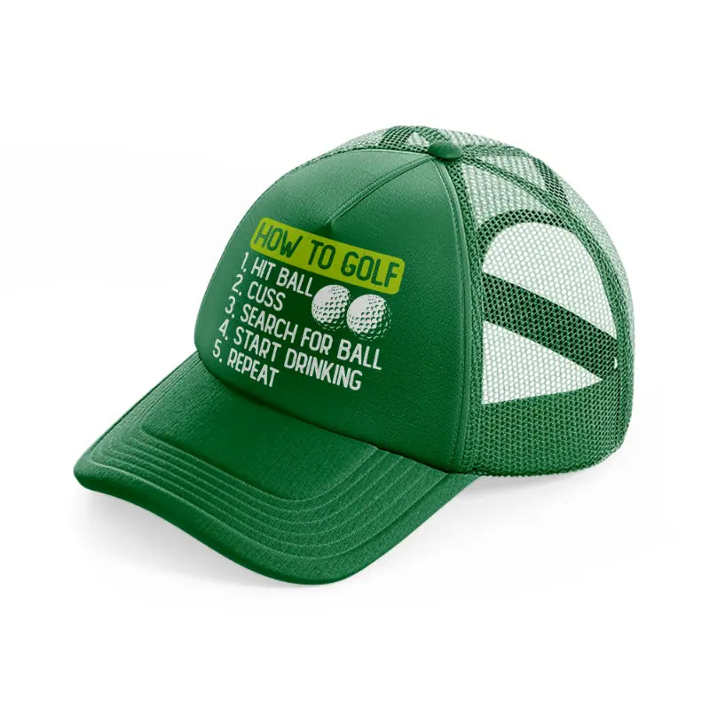 how to golf green-green-trucker-hat