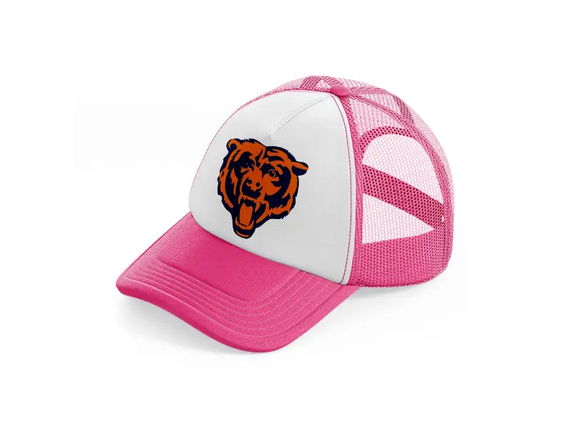chicago bears emblem-neon-pink-trucker-hat