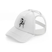 devil man-white-trucker-hat