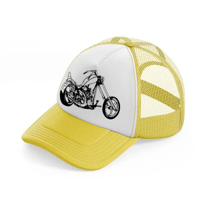 harley davidson bike-yellow-trucker-hat