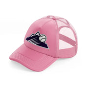 colorado rockies emblem pink trucker hat