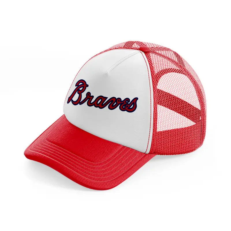 braves red and white trucker hat