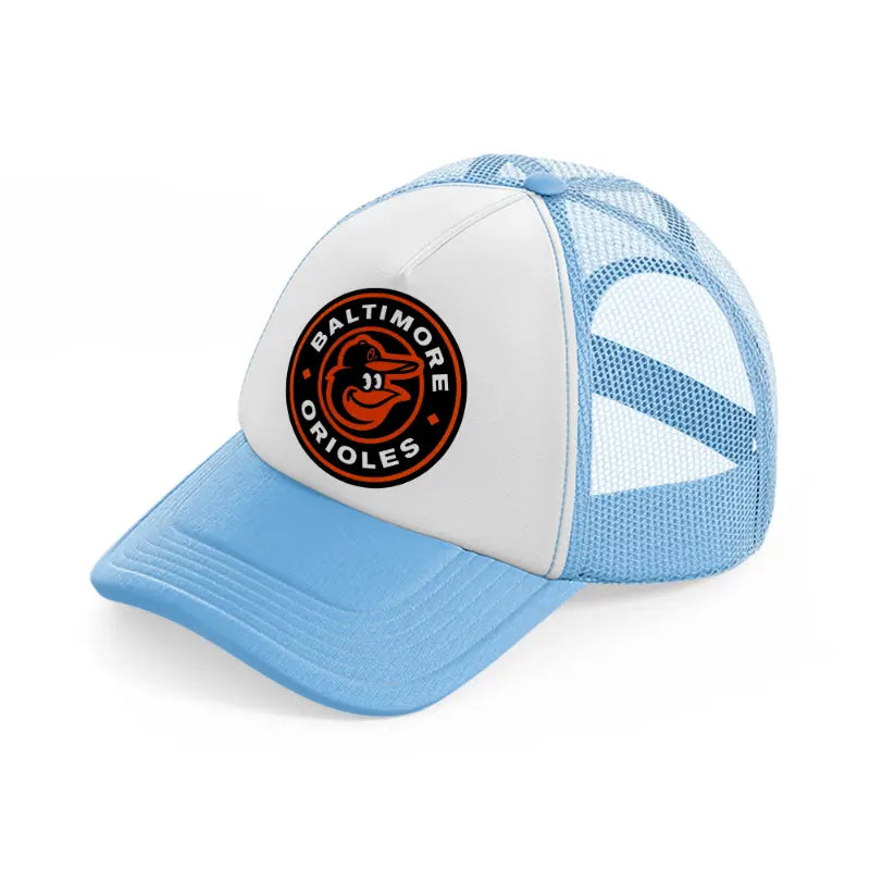 baltimore orioles badge sky blue trucker hat