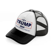 Trump 2024 Take America Back black-and-white Trucker Hat