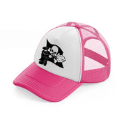 captain flag neon pink trucker hat