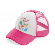 off to the sea-neon-pink-trucker-hat