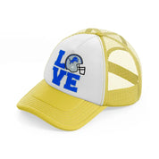 love detroit lions-yellow-trucker-hat