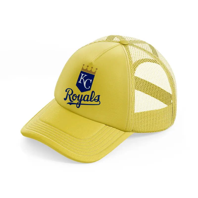 kansas city royals emblem-gold-trucker-hat
