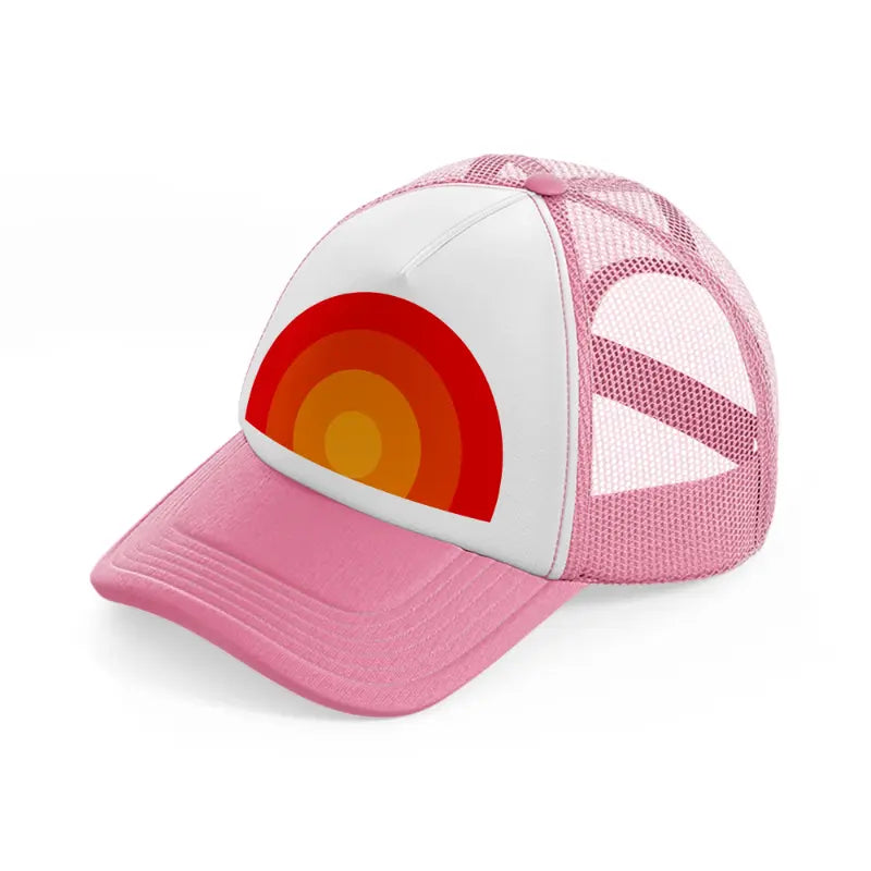 sunset abstract-pink-and-white-trucker-hat