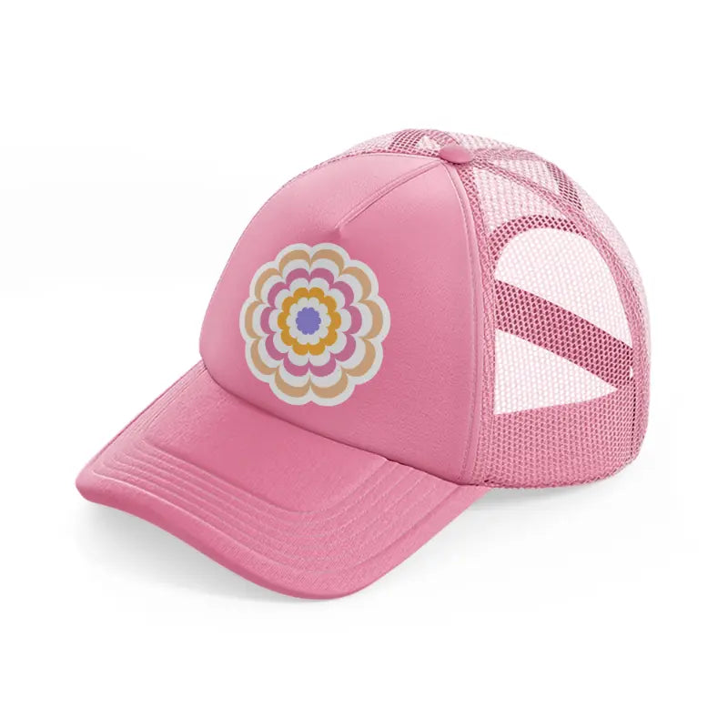 flower print-pink-trucker-hat