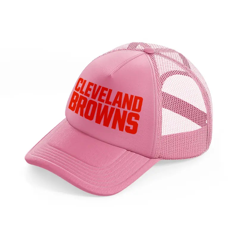 cleveland browns text-pink-trucker-hat