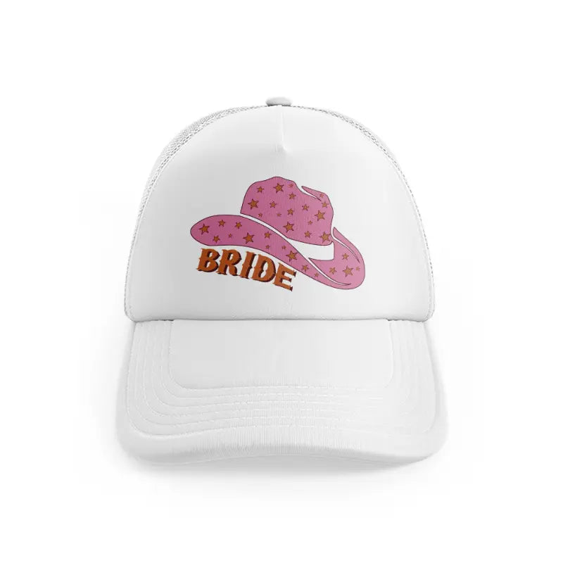 retro cowgirl hat bride white trucker hat