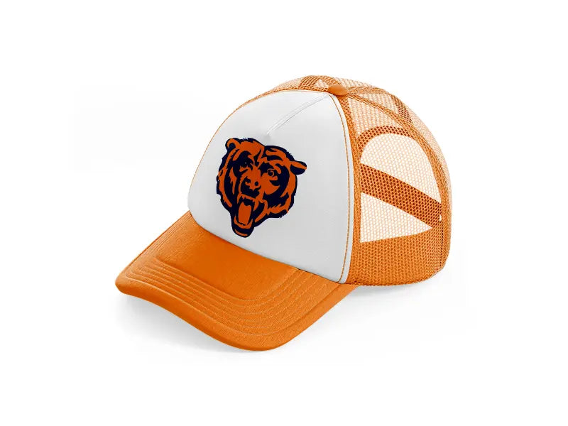 chicago bears emblem-orange-trucker-hat