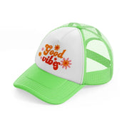 retro positive stickers (7) lime green trucker hat