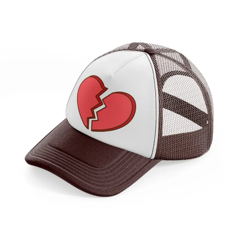 broken heart brown trucker hat