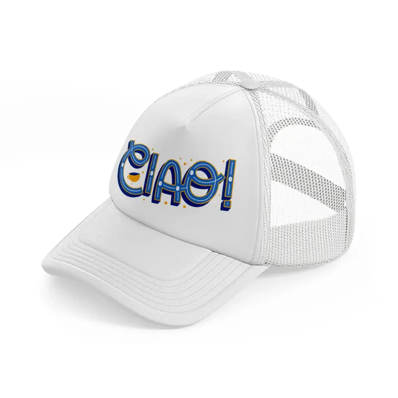 modern ciao white trucker hat