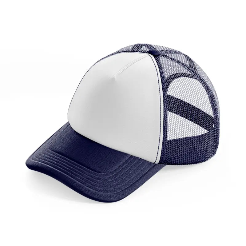 cowboy dad like a regular dad but cooler-navy-blue-and-white-trucker-hat