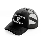 Pussy Eating Champion black Trucker Hat