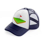 golf field-navy-blue-and-white-trucker-hat