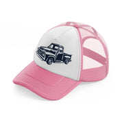 vector truck pink and white trucker hat