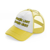 Snortin Lines Bangin Lines yellow Trucker Hat