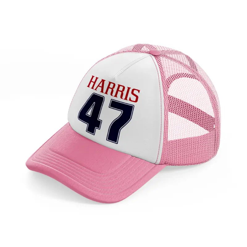 Harris 47 pink-and-white Trucker Hat