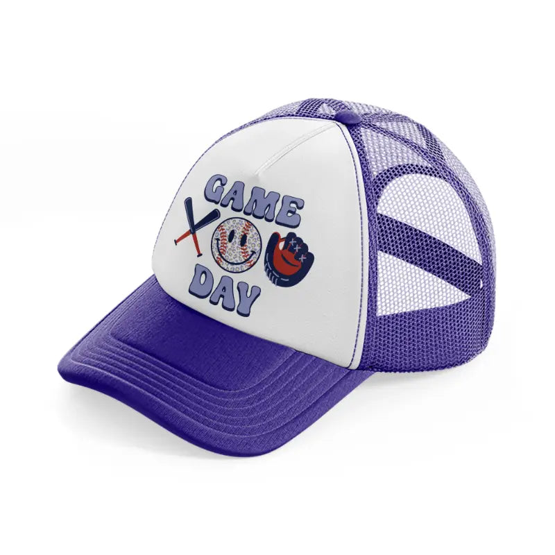 game day-purple-trucker-hat