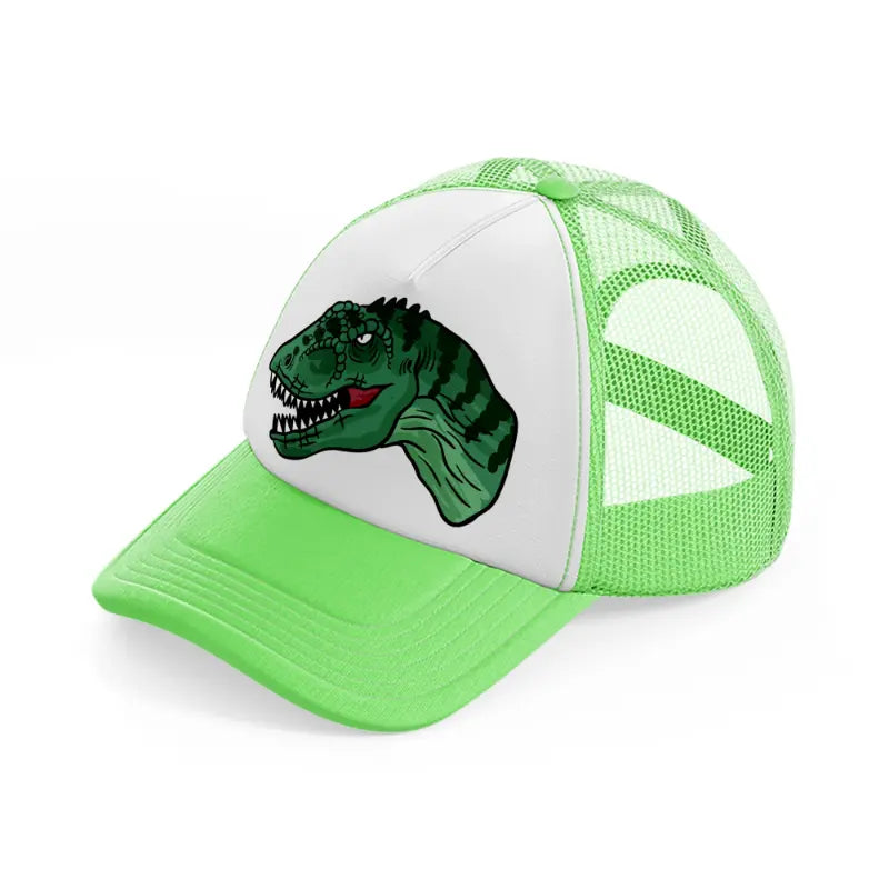 tyrannosaurus rex lime green trucker hat