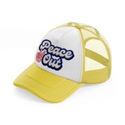 peace out-yellow-trucker-hat