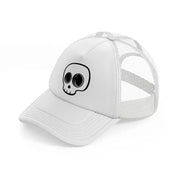 spooky skull-white-trucker-hat