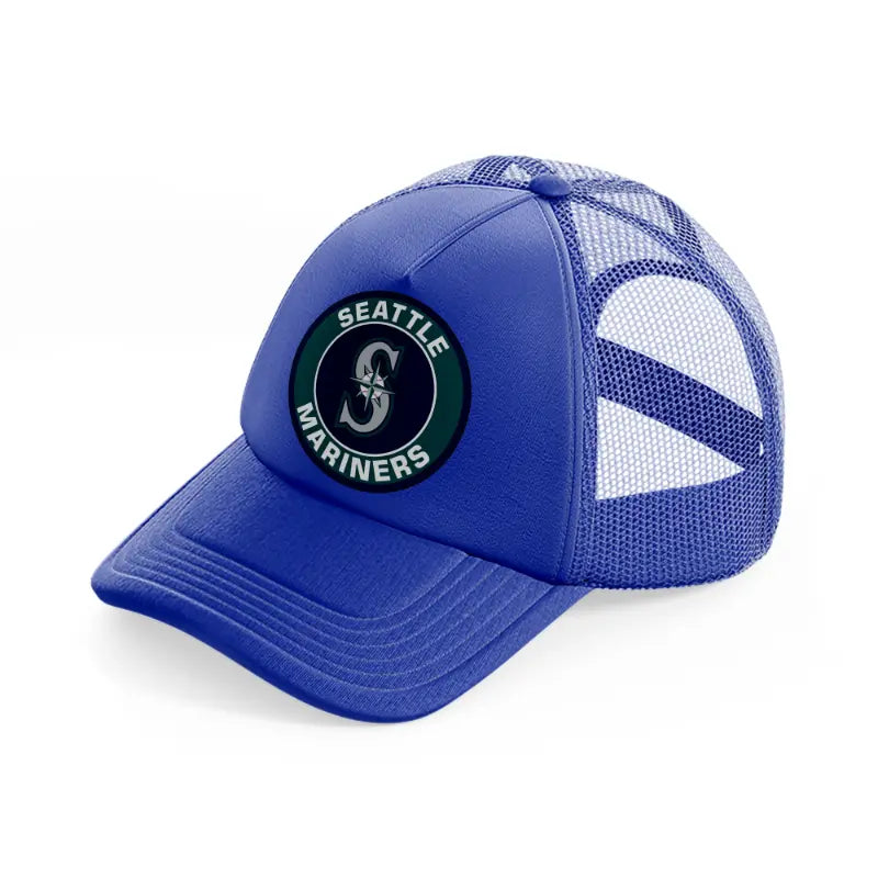 seattle mariners badge-blue-trucker-hat