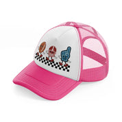 game cartoon neon pink trucker hat