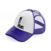 dark art work purple trucker hat