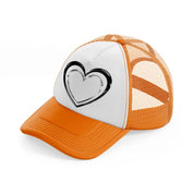 heart orange trucker hat