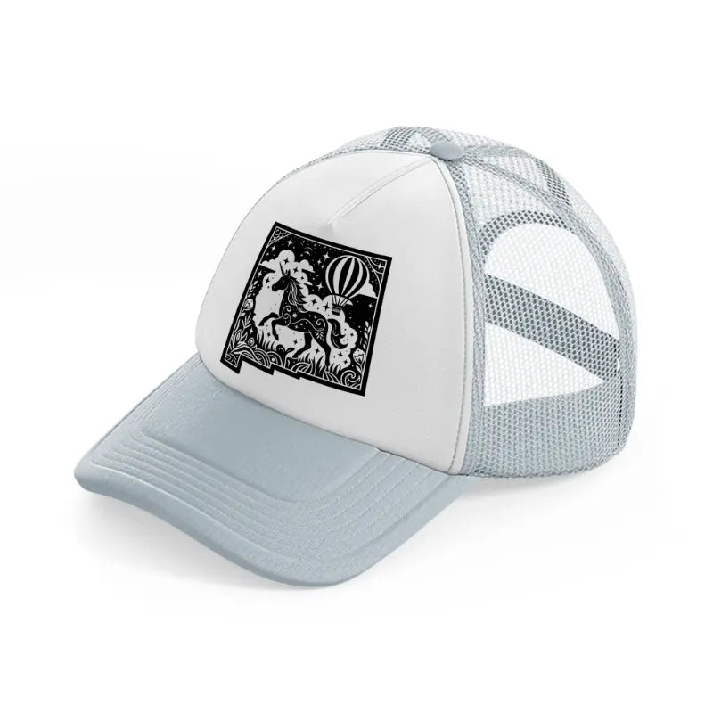 new mexico art-grey-trucker-hat