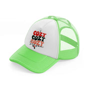 cozy season-lime-green-trucker-hat