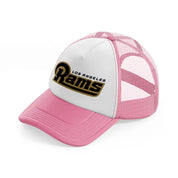 los angeles rams classic-pink-and-white-trucker-hat