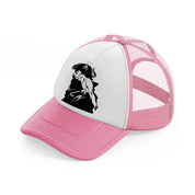 pirate with cacatua-pink-and-white-trucker-hat